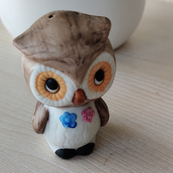 Vintage1960's- 1970's Salt and Pepper Cute Brown Owl Ceramic Shakers - Picture 8 of 10